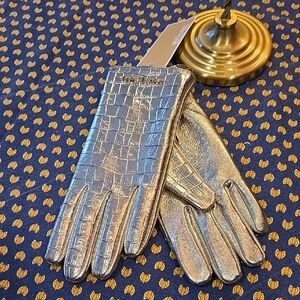 MK Metallic Leather Gloves
